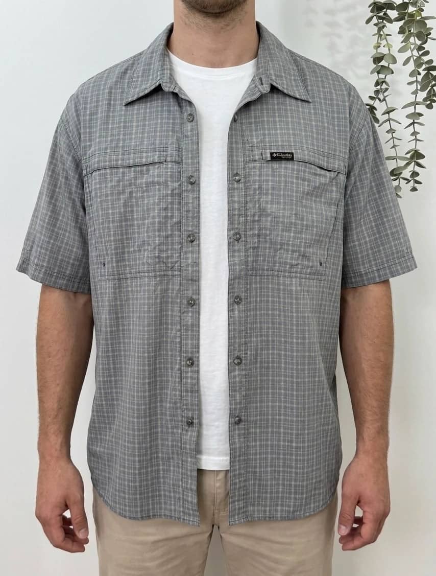 Chemise Columbia GRT Omni-Dry à carreaux gris beige taille XL - FP260730