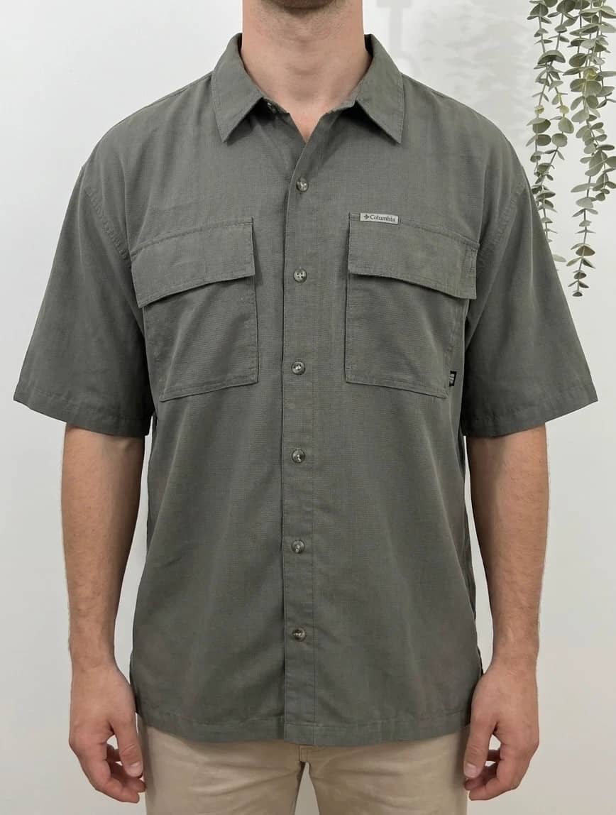 Chemise manches courtes outdoor Columbia GRT gris kaki taille XL - FP2607156