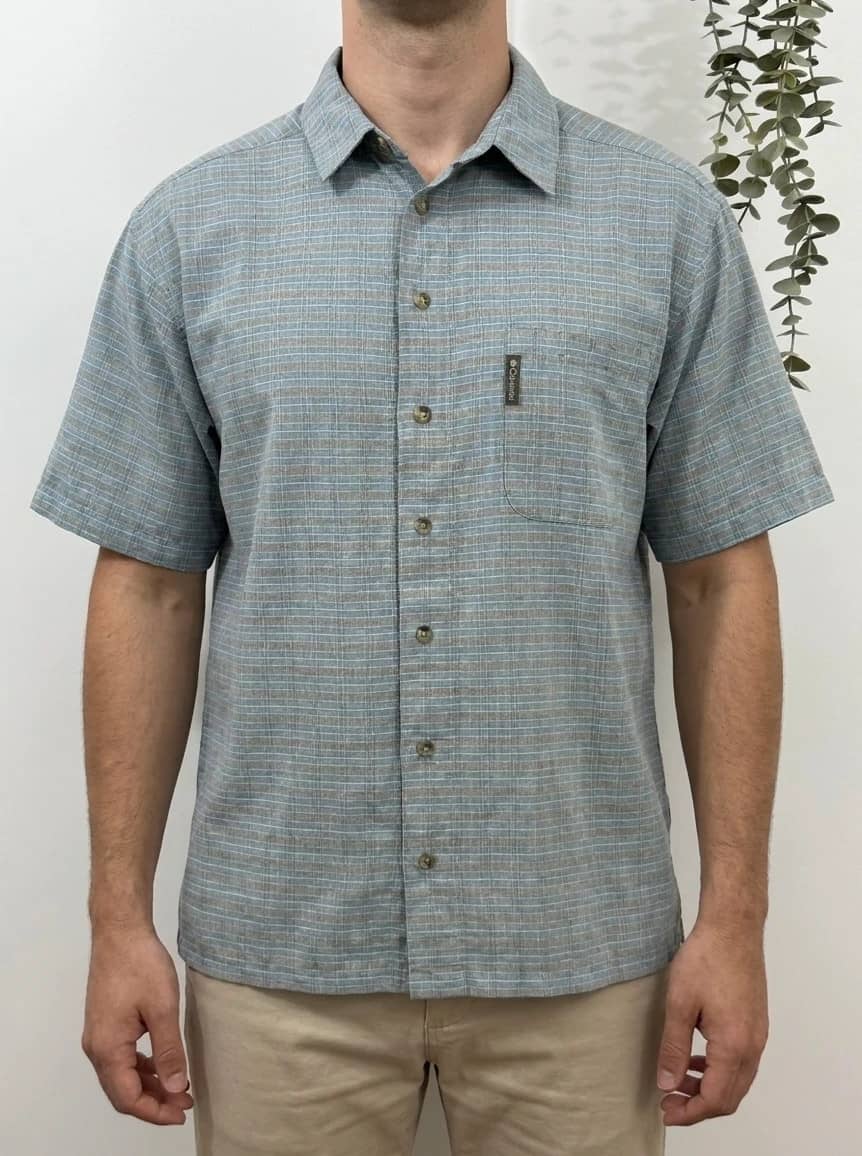 Chemise outdoor Columbia carreaux bleu gris taille M - FP2607166